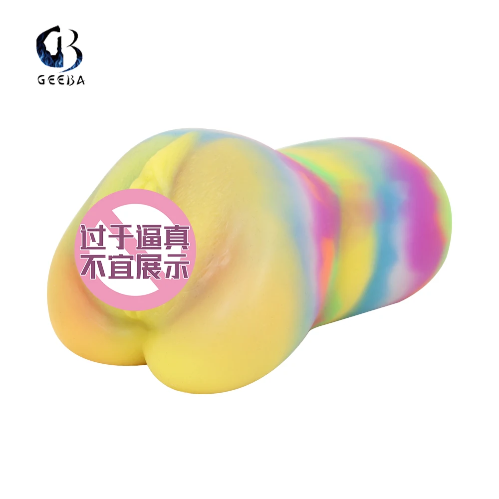 GEEBA Glow in the Dark Dildo Liquid Silicone Male Torso Sex Toy Realistic Vagina Penis Massagers for Men Pocket Pussy Sex Toys
