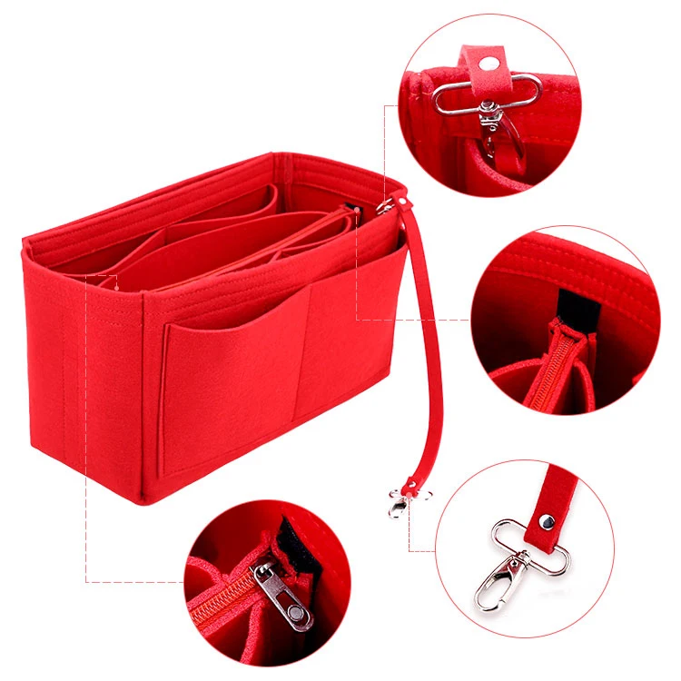 
2021 модные фетр для туалетных принадлежностей косметичка кошелек Органайзер с карманами; Фетровая сумка-Органайзер с застежкой на молнию сумки из натуральной кожи сумка-тоут формирователь 