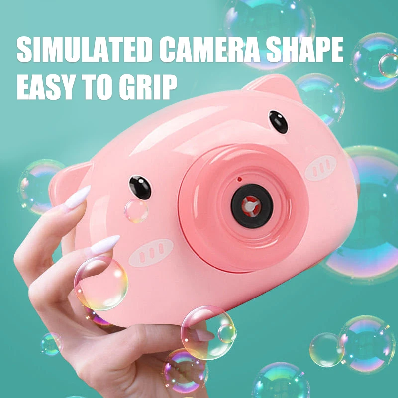 Летняя уличная Автоматическая электрическая выдувная игрушка, милая мультяшная машинка для пузырей из свиней, камера для детей