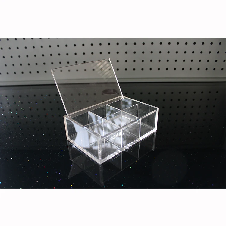 Customized Logo Clear Acrylic Display Storage Box Rectangular Box Acrylic Box with Hinged Lid