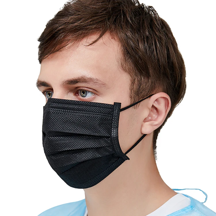 Горячая черная маска одноразовая маска для лица черная 3-слойная хирургическая маска для индивидуальной защиты