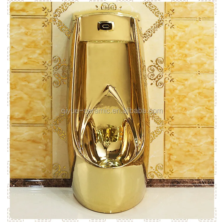 Automatic Wholesales Custom Flushing System Ceramic Porcelain Floor Standing Gold Urinal for Hotel