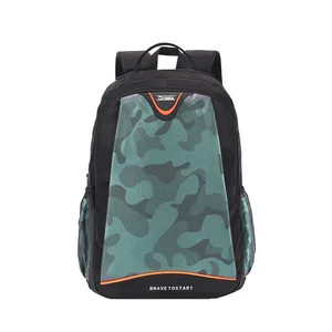 Custom 16 Inch Men's Laptop Backpack Waterproof Travel Bag Zipper Closure Polyester Lining External Frame Letter for School Use