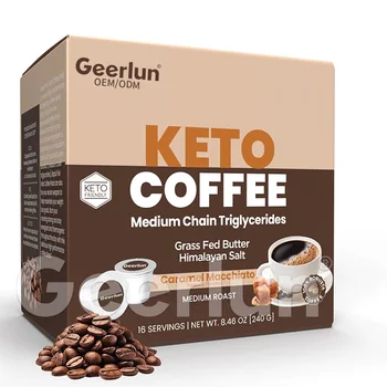 Private Label Caramel Macchiato Keto Coffee Pods Weight Management MCT Burn Caories Keto Coffee Drink