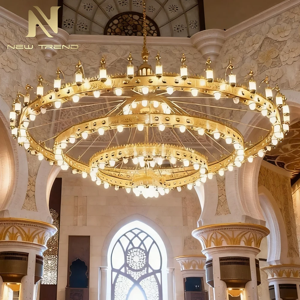 cpl-009 Grand Mosque Lantern Chandelier – Custom Multi-Tiered LED Lighting for Masjid Prayer Hall