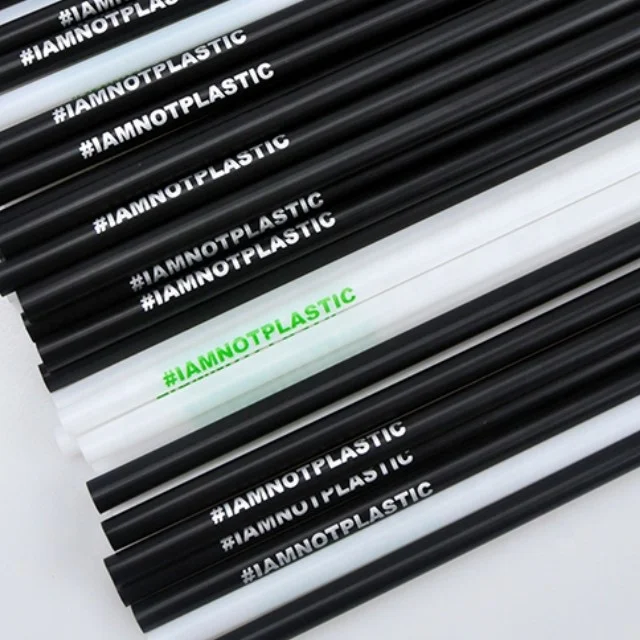 Disposable Pla Straw with Custom logo Printed Plant Based Straw 3mm 5mm 6mm 8mm 10mm 12mm
