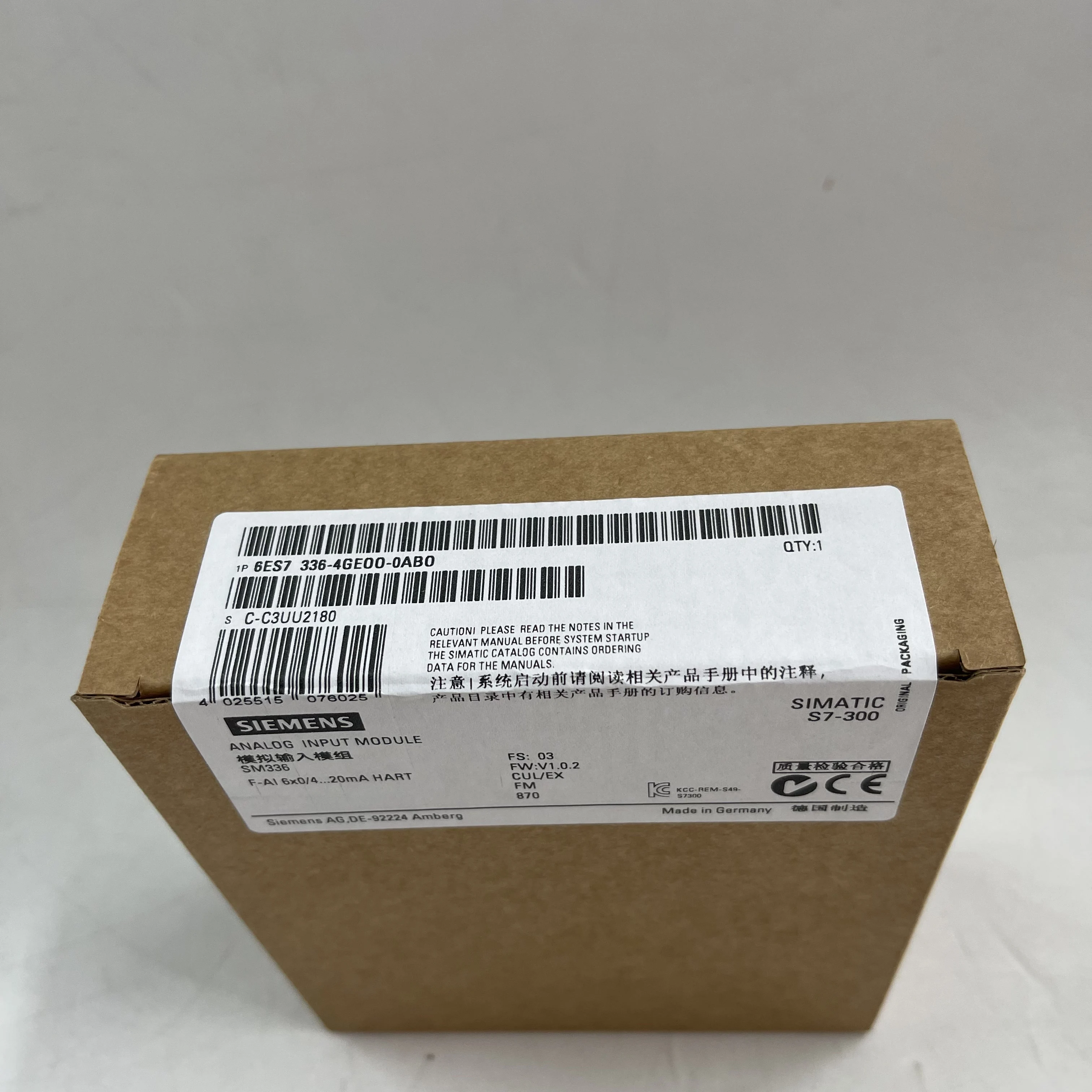 Siemens Analog Input Module 6ES7336-4GE00-0AB0 Siemens Analog Input Module 6ES7336-4GE00-0AB0