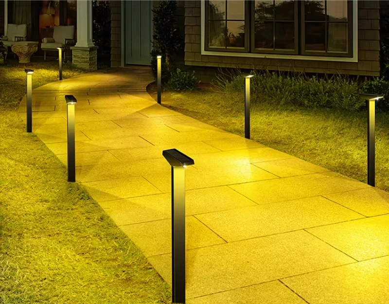 product modern design nordic style waterproof black led solar garden light 1000mah battery powered solar pathway lights for patio-43