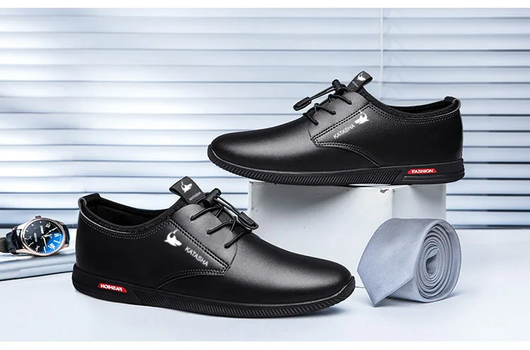 Leather  New Pointed Leather Shoes Mens Versatile Interior Height Increase Casual Business British Breathable Casual Shoes