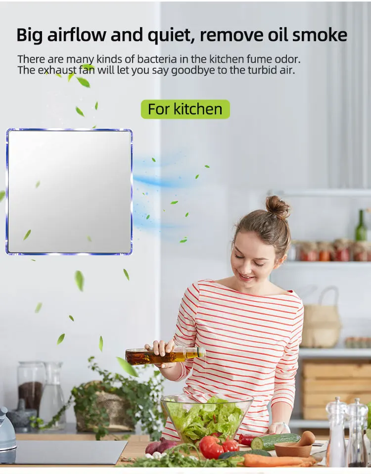 2023 New Design High Power Shower Extractor Fan 4 Inch Square In Line