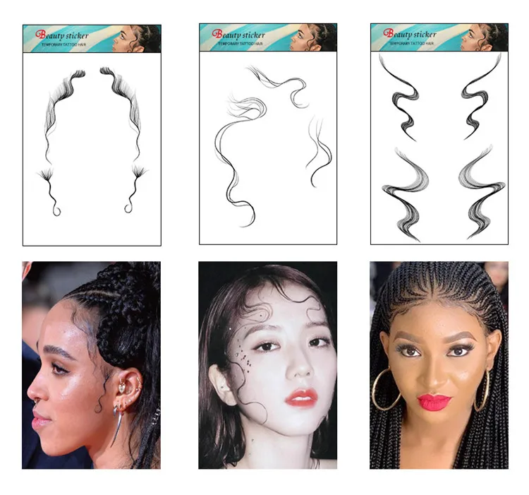 Hot Selling Beauty Baby Hair Edges Tatto Temporary Makeup Tattoo Multiple Design Baby Hairlines Tattoo Buy Tattoo Hairline Temporary Tattoo Hair Edges Tatouage De La Racine Des Cheveux New Arrival Tattoo Hair