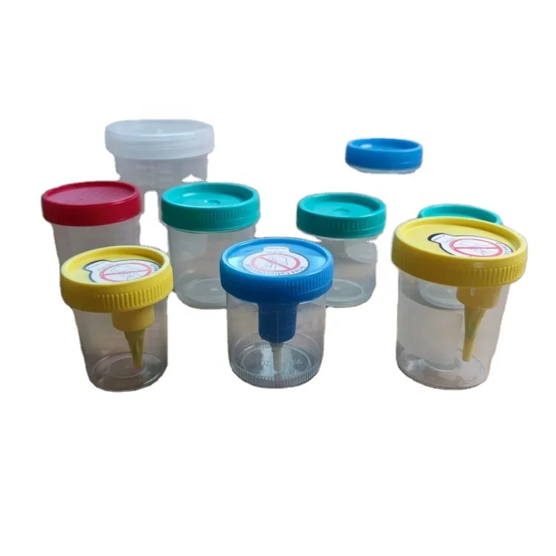 60/80/90/100/120/150/250ml test pots collection container urine collector bottles sample cup specimen vacuum negative pressure