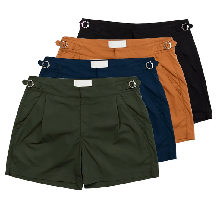 Custom Classic Side Adjusters Buckle Fit Swimwear Beachwear Swimsuit Mens  Swim Trunks Waterproof Nylon Beach Swim Shorts for Men
