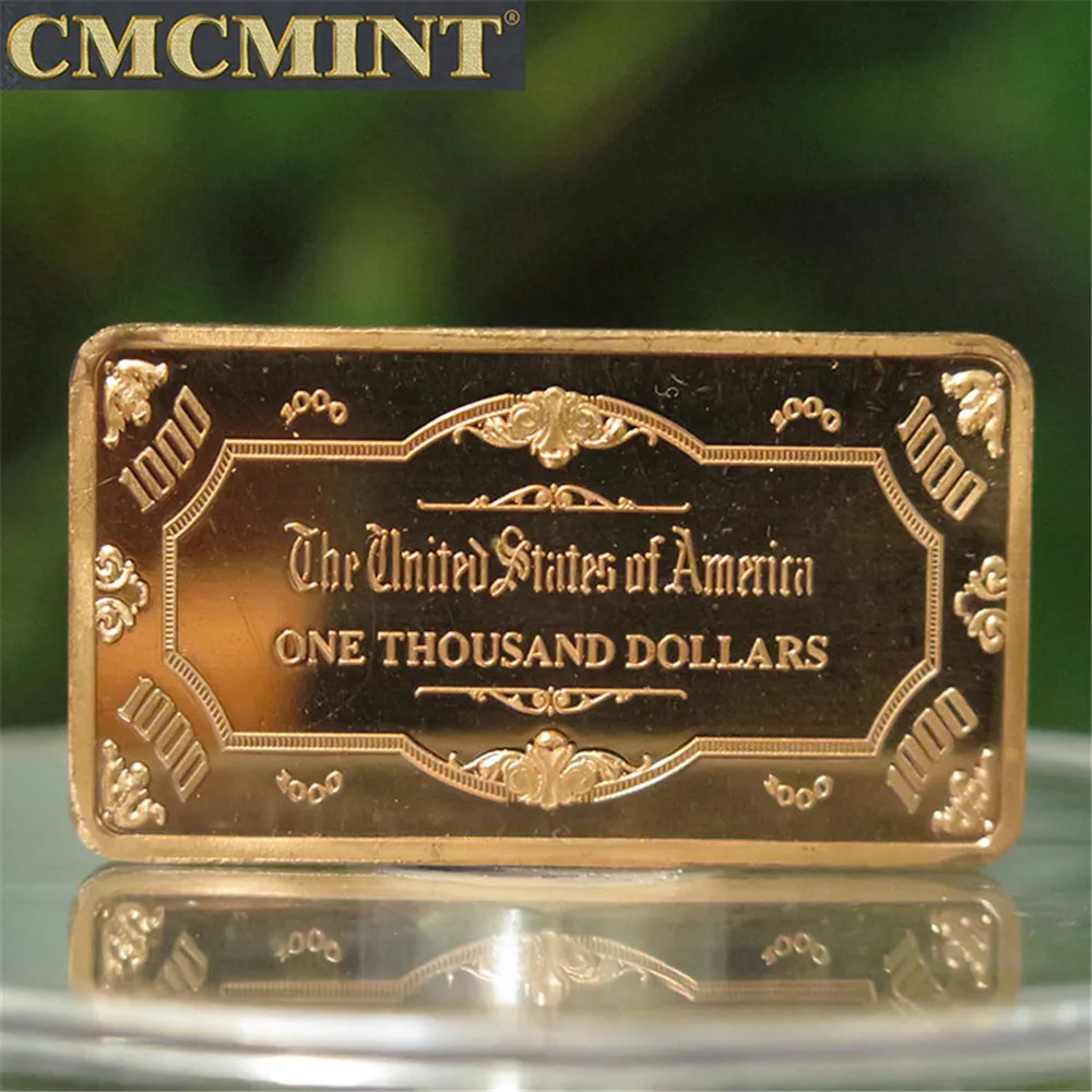 美国金条1盎司999细铜条1000美元美国钞票条B45