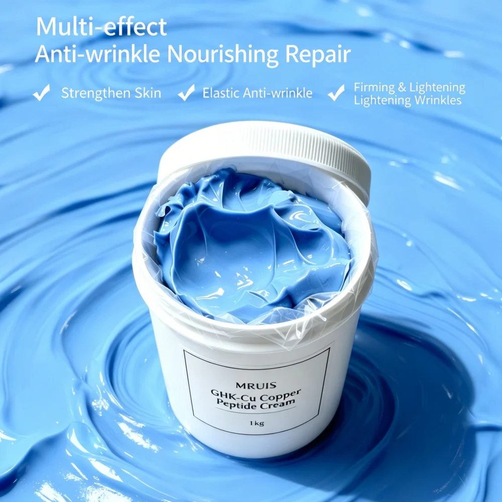 Wholesale GHK-Cu Blue Copper Peptide Cream 1kg OEM ODM Anti-Aging Barrier  Repair Sensitive Skin Facial Moisturizer