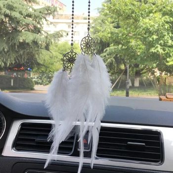 MINI-FACTORY Car Mirror Hanging Accessories Rearview Mirror Hanging  Decoration Pink Dream Catcher Decor for Car / Home / Office