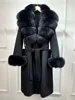 Black + black fox fur + cuff fur