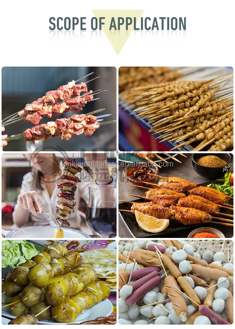 Commercial Electric Automatic Steel Barbecue Food Fried Chicken Shashlik Mutton Meat Skewers Making Machine factory