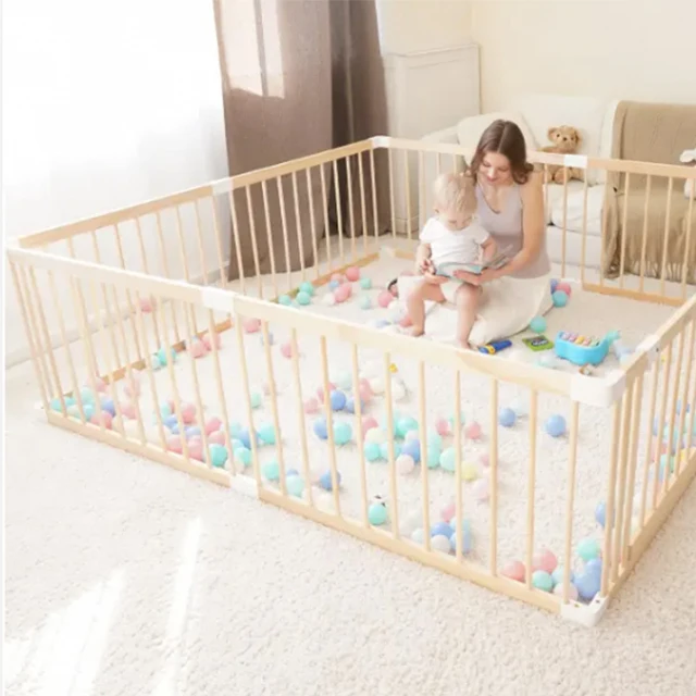 Custom Lightweight Wooden Large Baby Playground Safe Baby Play Fence