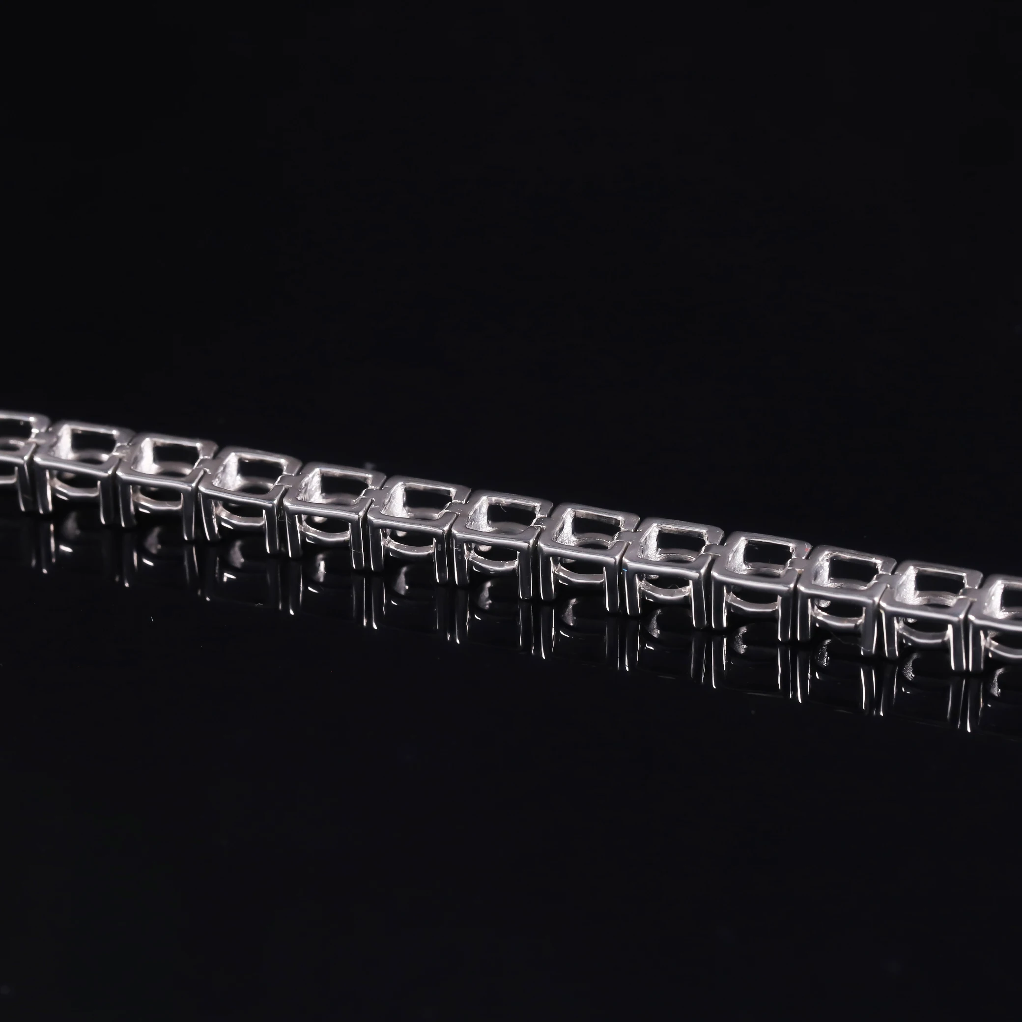 Abiding China Jewelry Factory Price Custom Diamond PT950 Empty Chain Wholesale Solid Gold Platinum Tennis Bracelet Semi Mount