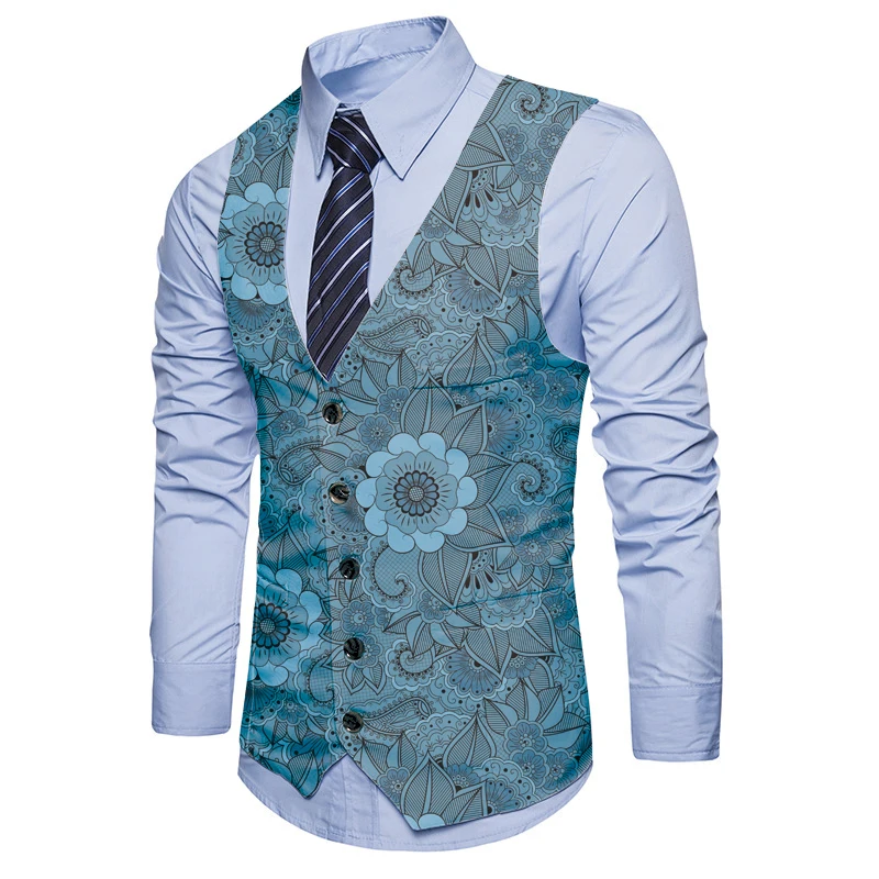 casual dress vest mens Double Breasted Shawl Lapel Suit Vest