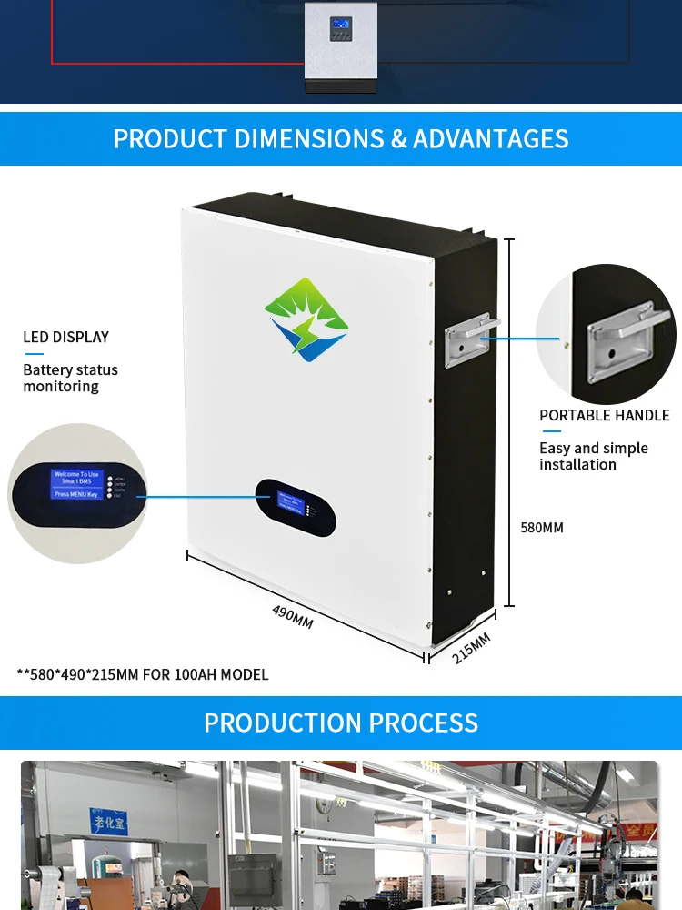 Lithium-ion-battery-10kwh Battery Power Bank 48v 200ah 10kwh Wall-mount ...