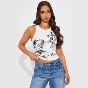 2026 for Amazon New Women's Casual Crewneck Vest Short t Shirt Loose Printed Python Dragon in Stock for Fast Shipping