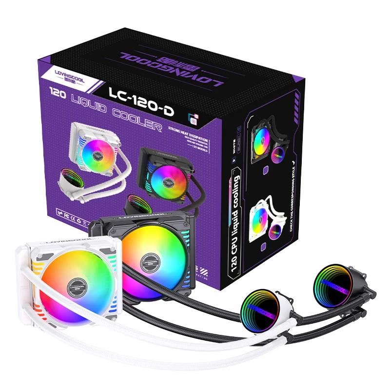 LOVINGCOOL White 360 AIO CPU Liquid Water Cooler - Silent Performance