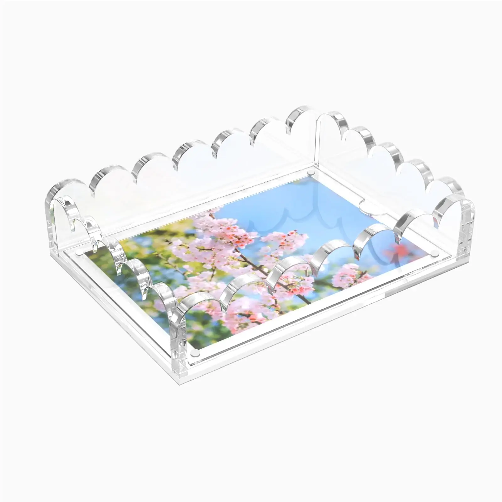 Acrylic Tray with Magnetic Mat  Customizable for Photos, Artwork, or Messages, 5x7inch