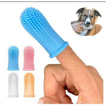 Hot Sale Silicone Soft Hair Dog Finger Toothbrush 360° Pet Teeth Cleaning Brush