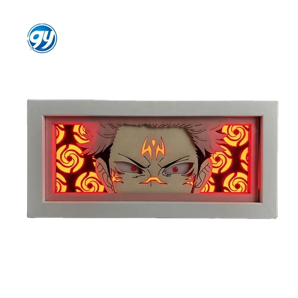 Laser Wood Frame for Room Decor Animation Table Led Night Lamp Anime 3d Paper Cut Anime Lightbox Paper Anime 3d Nightlight