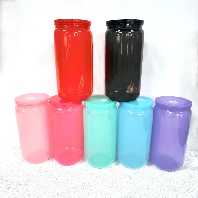 16oz Jelly Pink Insulated Eco-friendly Plastic Acrylic blanks tumblers in bulk with Lid and Straw Dupes Colored Bottles for Beer