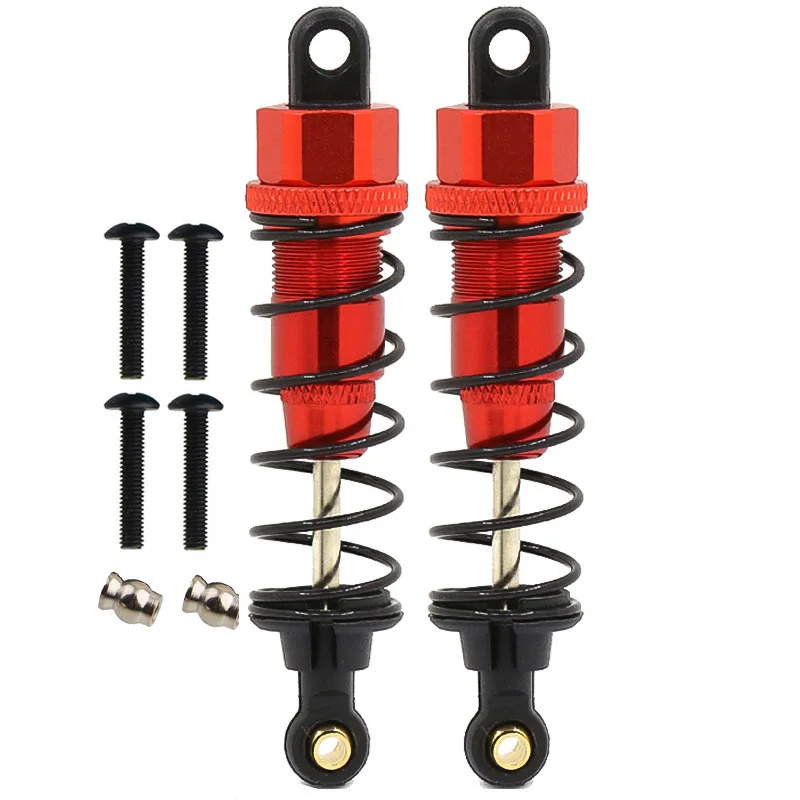2 Stück RC Auto Stoßdämpfer Aus Metall - 70mm Länge, Für 1:16 Fernbedienungsautos (Blau)