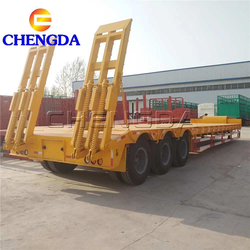 Factory Direct Price Used 3 Axles 4 Axles Low Bed Truck Trailer for Sale