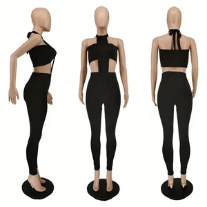 Dropshipping Wholesale S-XL Trendy 2026 Stylish Boutique Two Piece Bra and Pants Set Women