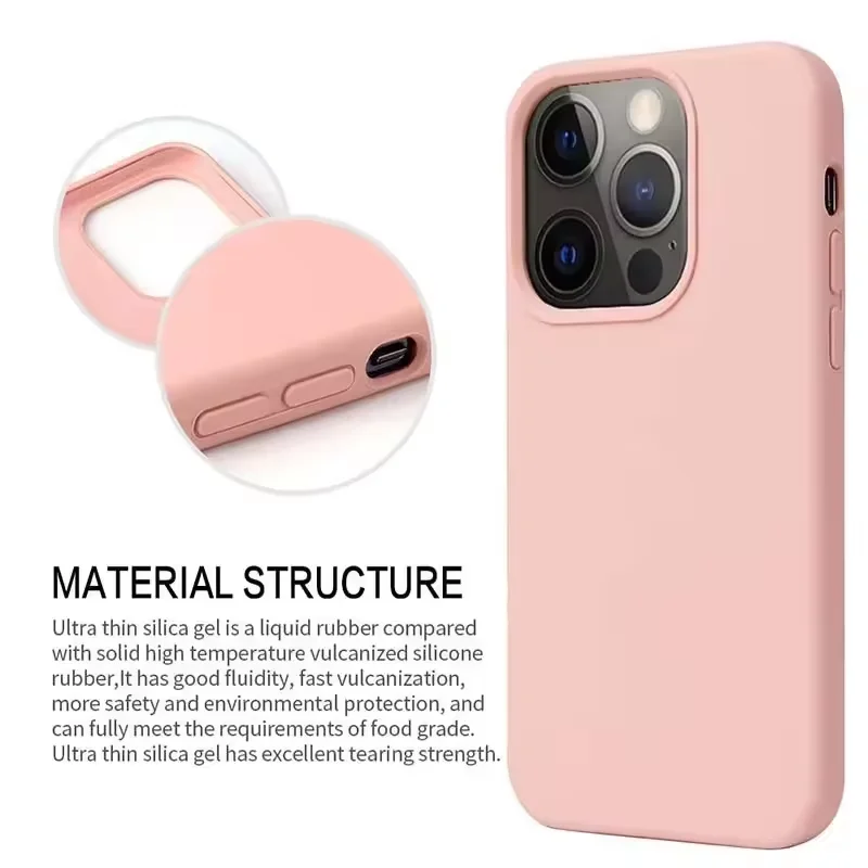 Silicone Phone case Microfiber Inside Custom logo Back Cover Silicon for iphone