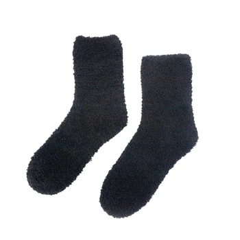 OEM Cmax Coral Fleece Yoga Socks Solid Color High Quality Nylon Comfortable Cozy Fluffy Warm Floor Socks High Cut Casual Logo