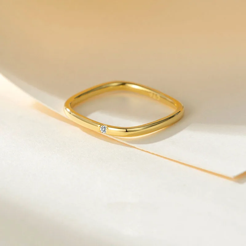 2024 Trendy Solid Gold Stackable Ring Fashion Jewelry Gold Plated Rings ...