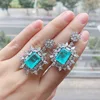 E1605 White Gold + Imitation Paraiba Tourmaline