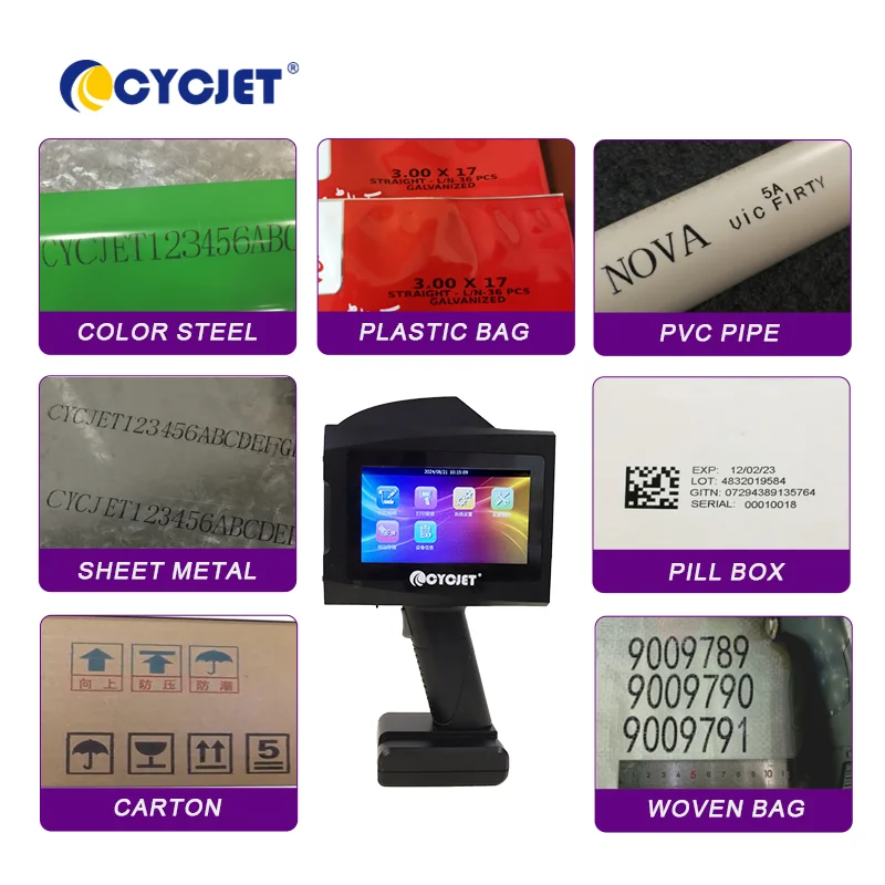 50mm Ink Jet Printer Solvent Large Format Printer Handheld Spray Coding Machine Poly Bag Packaging Box Printing Machine