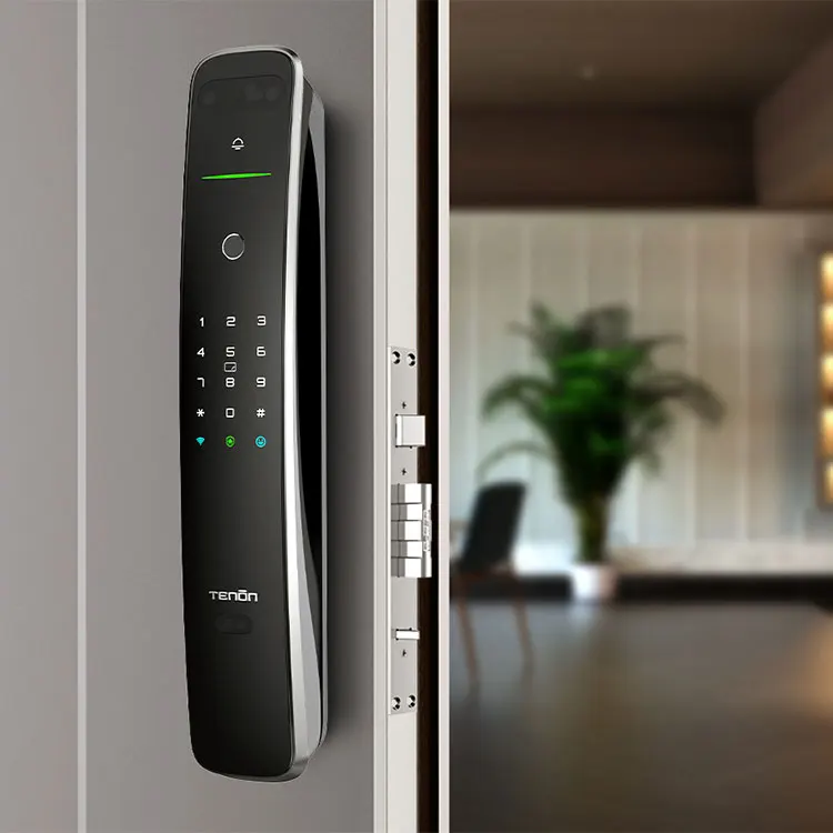 product tenon a9x safety wireless gate door lock aluminum alloy electric fingerprint facial recognition mechanical key smartlock-0