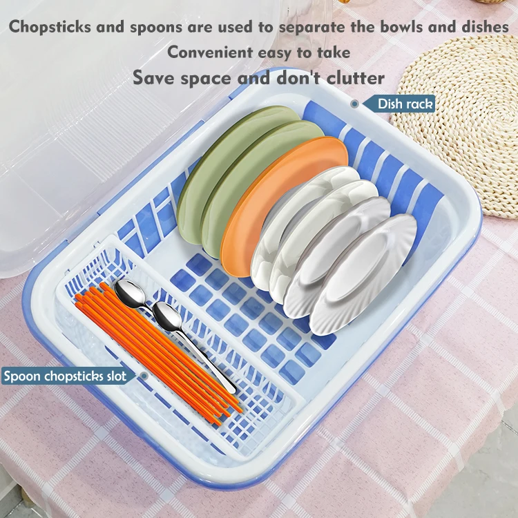 Dish Drying Rack, Plastic Dish Rack, Large Capacity Dish Drainer Rack,  Space Saving Plate Drying Rack, Clear Kitchen Draining Rack for Chopsticks  Bowl