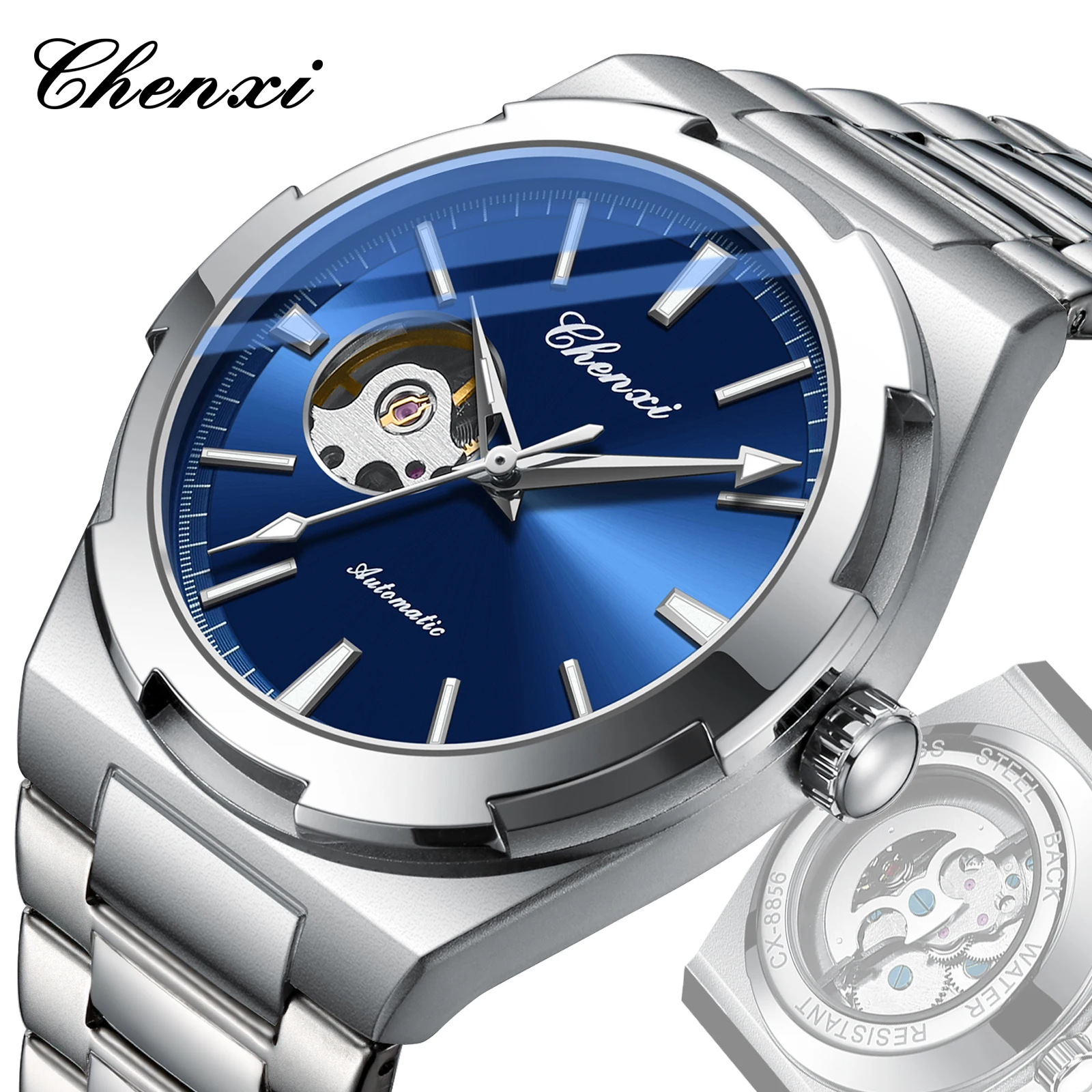 CHENXI 8856 Luxury Men's Mechanical Watch with Luminous Glass for