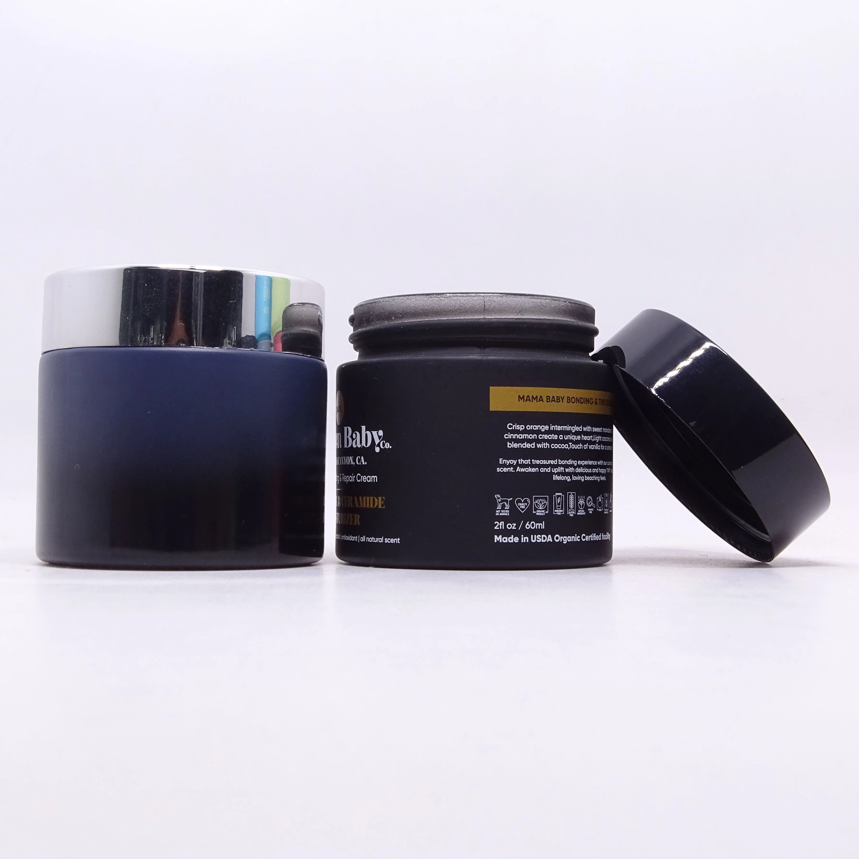 High Quality 30ml 50ml 100ml Custom Coloured Frosted Cosmetic Glass Jar for Skincare Cream