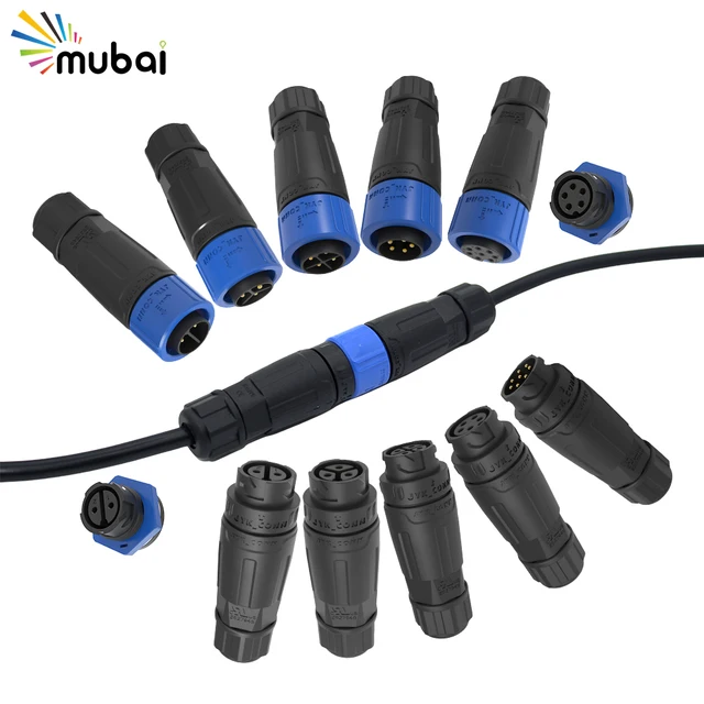 Quick Self Push Lock Waterproof Connector M16 IP67 IP68 2 3 4 5 6 8Pin Electrical Wire Cable Connectors for Outdoor LED Lighting