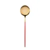 Pink + gold dinner spoon