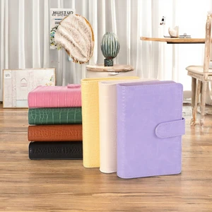 Wholesale Crocodile Color PU Notebook 6-Ring Spiral Business Planner Budget Binder Leather Cover A5 A6 B5 Available Loose-leaf