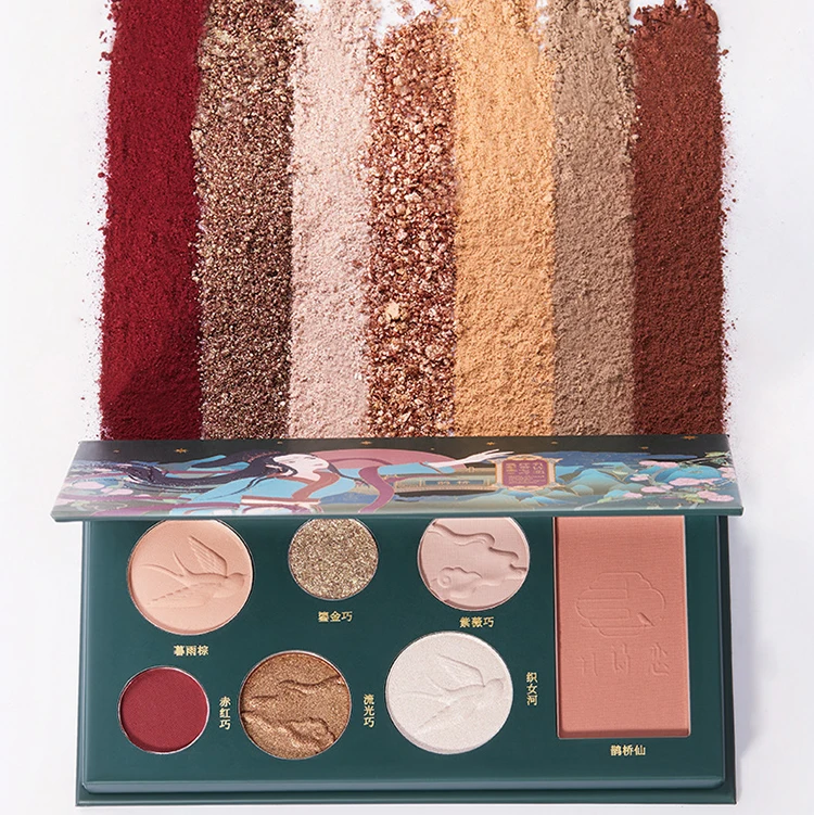 Частная этикетка для макияжа 7 видов цветов теней век палитра косметическое средство Высокая Пигмент веганских материалов из водонепроницаемого материала; Мерцающие матовые