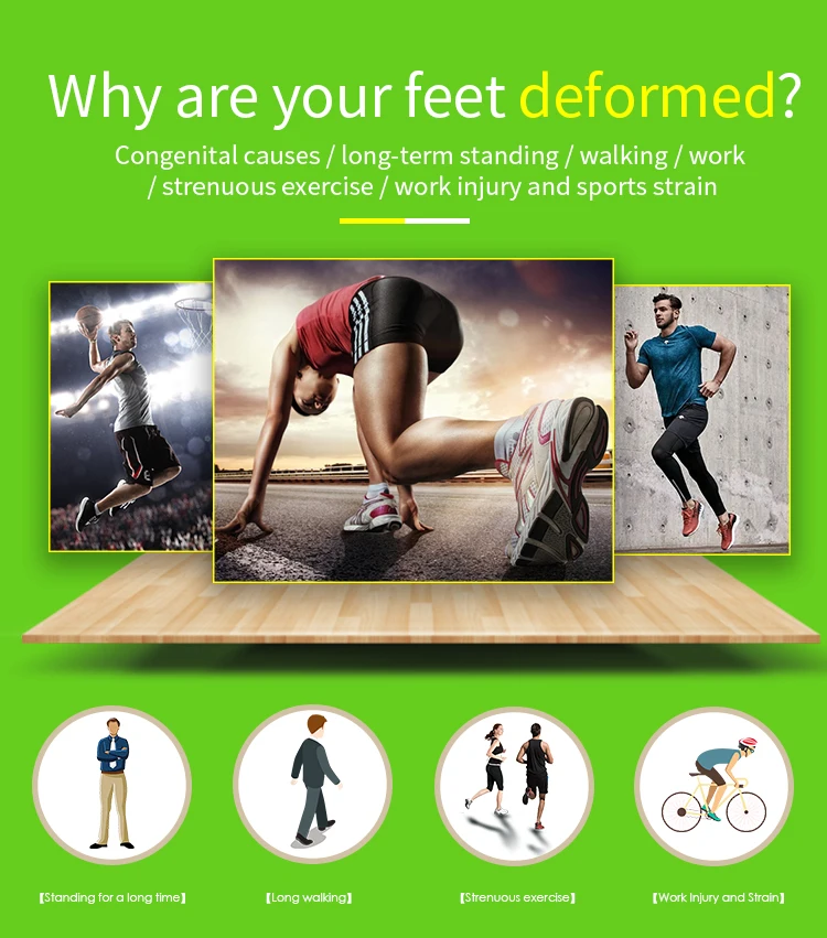 Joghn Flatfoot Orthopedic Orthotic Arch Support Insole Corrector For Flat Foot Shoe Insoles