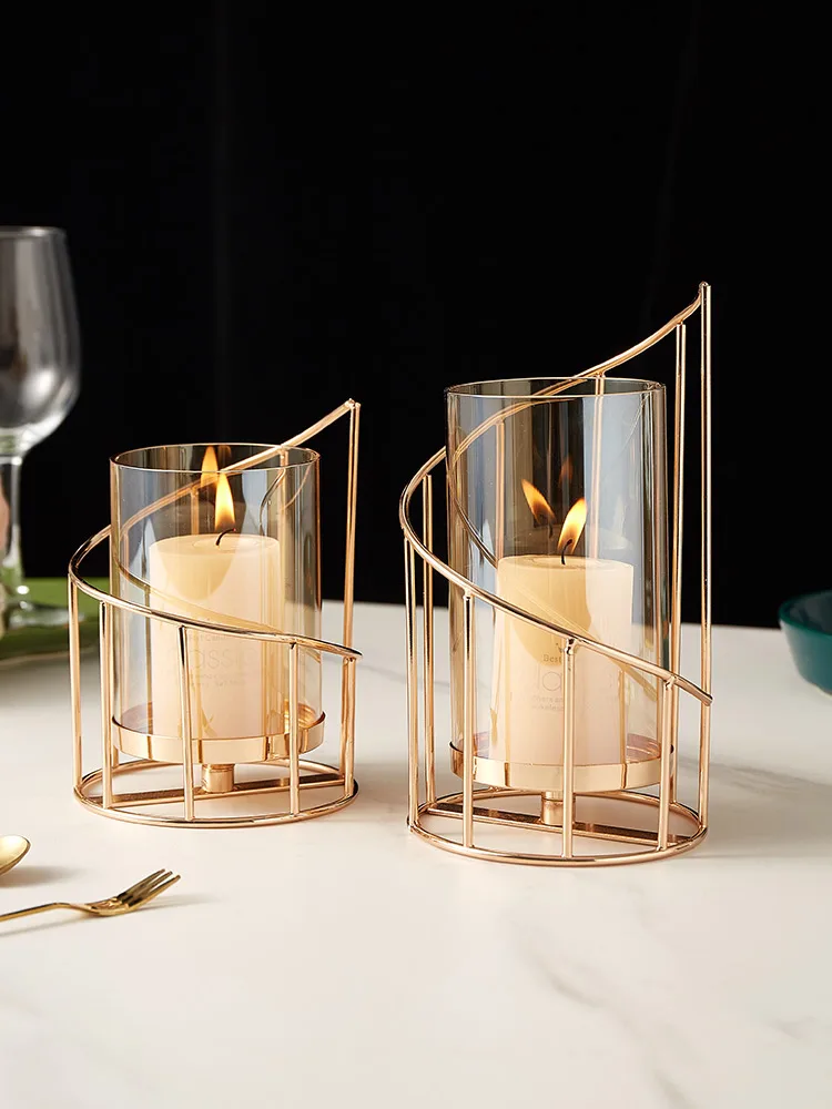 Luxury Metallic Container Jar Cylinder Vase Candle Holder Glass Tube